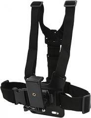 VBESTLIFE Cellphone Chest Mount, Universal Clip Holder for Smartphone & Action Camera, Adjustable Chest Strap Harness with 2.2 to 3.3in Rack for Action, Compatible with Motorcycle & Skiing