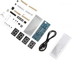 Scm Led Digital Clock Kit with Microchip Components DIY Electronic Clock Assembly Green Color Easy to Use for All Skill Levels Safe Non-Toxic Materials