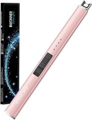 RAYONNER Lighter Electric Candle Lighters Rechargeable USB Lighter Arc Lighters for Candle Camping (1Pack, Rose Gold)