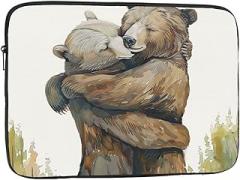 Bears Printed Laptop Bag for Men Women Shockproof Laptop Bag for Travel Office School, black, 13 inch