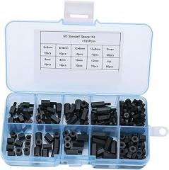 Cabilock 180Pcs Nylon Spacers for Motherboard Assembly Plastic Isolation Pillars with Storage Box for Electronics and DIY Projects