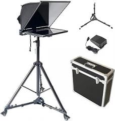 20Inch Large Portable Teleprompter Suitable for DSLR/Camcorders, Optical Splitter Glass, Support Xp /Win7/Win10 System for Studio Make Videos and Live Aluminum Body, with A Bag (Single Screen)