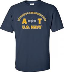 MilitaryBest USS Dwight D. Eisenhower CVN-69 Rate at Aviation Electronics Technician T-Shirt Blue