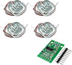 Set 1 | 4Pcs 50Kg Human Scale Load Cell Sensors+Hx711 Ad Module Body Load Cell Weighing Sensor Pressure Sensors Measurement Tools New 2026 High for Reliable Electronic Component