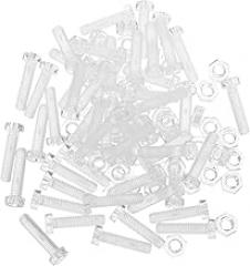 DECHOUS 1 Set Clear Screws - Plastic Cross Round Head Screws and Bolts Set Lightweight and Insulated for Crafting and Electronics
