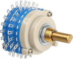 2 Pole 24 Step Rotary Switch, 2x24 Position Attenuator for Volume Control, DIY Potentiometer Electronic Component with Break-Before-Make Design, 6mm Shaft