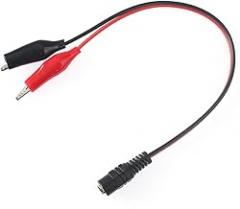 Alligator Clips with Wires - 25cm 5.5×2.1mm DC Connector Clips, Secure Welded Jumper Wires for Multimeter, Electronics, DIY (Medium Clips, 10mm Jaw)