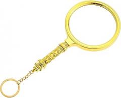 Large Detachable Yellow Handheld Magnifier for Reading, 90mm Floral Design Lens, Portable Home Magnifying Glass for Seniors and Jewelry Inspection