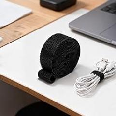 Cable Ties Reusable Straps, Cord Organizer for Electronics, Wire Management, Headphone and Computer Cable Keeper