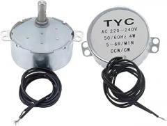 5-6 r/min Stable Synchronous Electronic Starter Pro TYC-50 AC 220V 12V 50/60Hz Torque 4KGF.CM 4W CW/CCW Microwave Turntable for Fan DINZHHENGYIN(AC 220-240V)
