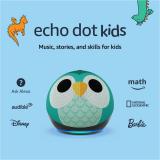 Echo Dot (5th Gen, 2022 release) Kids | Designed for kids, with parental controls | Includes 1 Year of Amazon Kids+ | Owl Owl De