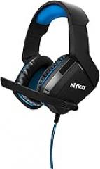 Nyko NP4-4500 Wired Headset for PlayStation 4 - Lightweight Headphones w/Adjustable Microphone - Compatible w/ PS5, PS4, Xbox One, Xbox X/S, and Nintendo Switch - PS4 Accessories (Black/Blue)