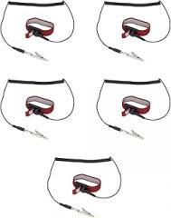 5Pcs ESD Wrist Strap Anti Static Wristband Grounding Bracelet with Stainless Steel Clamp & Long Wire for Electronic Maintenance Workshop