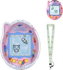 Protective Case for Tamagotchi Connection – Clear PC Hard Shell Cover for Tamagotchi Connection Electronic Pet,Waterproof Sweatproof Washable Shockproof Anti-Drop 360° Full Protection(Clear+Blue)