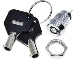 12mm Stainless Steel For Key Lock 102 For Key Electronic Lock Double Side Pull Out Type With 2 Keys & Nut