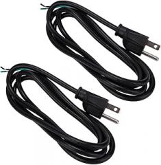 2pcs Prong Power Cord Pigtail Wire for Computer Tv and Electronics Multi-Purpose Extension Cable for Use