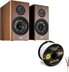 Polk Audio Reserve R200 Bookshelf Speaker Cable Bundle (Walnut)