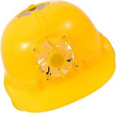 Solar Powered Hard Hat with Built-in Fan, Yellow Construction Safety Helmet with Ventilation for Outdoor Worksite Protection