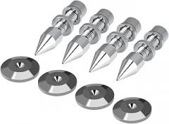 4 Pcs Speaker Spike Isolation Spikes Stand Foot HiFi Speaker Shockproof Cone Base Pads for Speaker Frame, Amplifier, CD DVD Player,Anti-Scratches,0.43 * 2.36