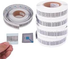 8.2MHZ Security Labels 5000 Pcs Retail Anti-Theft System Soft Tags with Adhesive for Shoplifting Alarm 4X4cm with Mock Barcode Checkpoint System Compatible