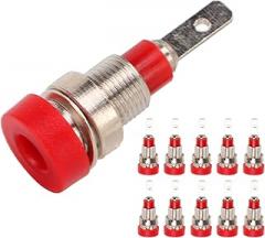 10Pcs Banana Socket Brass 2mm Panel Socket Connector Terminals for Electronic Industrial EquipmentRed is Strong Banana SocketBanana PlugBanana Plug ConnectorsConnector (Red)