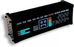 Retro Pseudo-Fluorescent Tube Clock, LED Electronic Tube Clockwith Programmable Dot Matrix Screen, Multiple Adjustable Display Modes, for Desktop Living Room Wall Decor