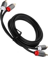 Zerodeko 2-pin to 2-pin Audio Cable 1 Meter Stereo Subwoofer Cable for Tv Speaker Amplifier Connection Gray Cord for Home Theater Electronics