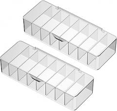 Fashionable Clear Electronics Storage Box With 8 Sections Lid For Neat And Tidying Desk Organization Wire Management