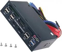 PC Multifunctional Dashboard Media Front Panel Audio, 5.25 inch nternal Card Reader PC Dashboard