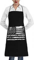 Electronics Engineer American Flag Apron For Men Women Adjustable Waterproof With Pockets Bib Kitchen Cooking Aprons Chef Apron