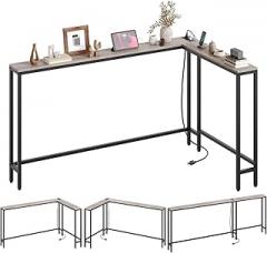 Narrow Console Table with Outlets, 78.7