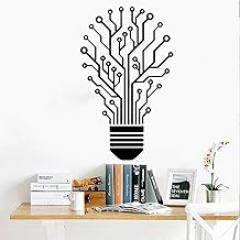 Circuit Board Computer Wall Sticker Board Electronic Light Bulb Wall Sticker Interior Design Office Workshop Decoration Decal