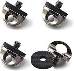 NIIIYTYB 4 Packs Camera D Ring Screws 1/4-20 Quick Release Mount Screws with Rubber Washer Camera Strap Hooks Tripod Mount Fixing Screws for Camera Accessories and Neck Strap Rings