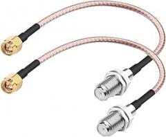 DHT Electronics 2PCS RF coaxial Coax Cable Assembly SMA Male to F Female 6''