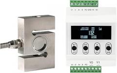 Indicator Display+Load Cell Voltage Scale, S-Type Compression Weight Sensor, Electronic Test Force, Beam Weight(200kg)