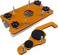 2-in-1 Wood Router Base Slotting Bracket Cabinet and Furniture Projects - 65mm Diameter, 0-5cm Thickness, and Portable Tool(02)