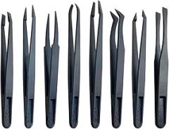 8 Pieces/set Carbon Fiber Tweezers Repair Tool Tweezers Set For Electronics Jewelry Making Repairing