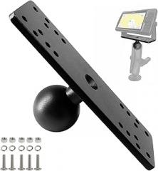 Fish Finder Mount Plate with 1.5'' Ball C Size, Universal Aluminum Alloy Mounting Plate Compatible with Lowrance Garmin Humminbird Marine Electronic Depth, Fit with RAM Scotty Socket Arms