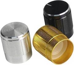 15Pcs-Kit | 5-15Pcs Aluminum Alloy PotentioTrackier Metier Knob Cap 15X17Mm Gold Silver Black for Rotary Switch Volume Control Knob Wh148 New 2026 High for Reliable Electronic Component