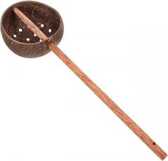 Coconut Shell Slotted Spoon Lightweight Serving Spoon for Soup and Sauce for Home Restaurant and Formal Occasions Southeast Asian Style Kitchen Utensil