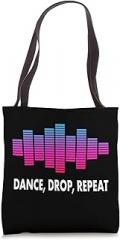 RaveWaves Styles Dance Drop Repeat EDM Electronic Dance Music Culture Tote Bag