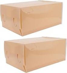 Milisten 2pcs Thickened Plastic Shoe Boxes with Flip-open Drawers, Stackable Male Footwear Storage Containers for Closet Organization and Household Shoe Storage