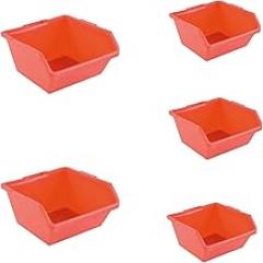 5-Pack ESD-Safe Anti-static Component Storage Boxes - Heavy-Duty Organizer for Screws, Electronics & Tools (Red,110x85x45mm)