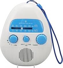Portable Shortwave Radio, AM FM Shower Radio, Bathroom Radio, Portable Rechargeable Radio Built in Speaker, Battery Operated Shower Radio