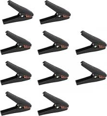 J.60058 Electrical Test Clamps, Battery Crocodile Electrical Test Clamps, Insulated Battery Charger Clamp for Car Auto Boat Electronics 1000V/30A (Black)