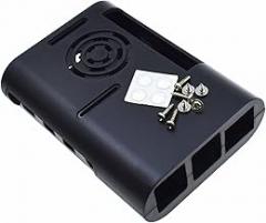 Electronic Case for Raspberry Pi 4 Model B Fan with Cooling Heatsink (Black)