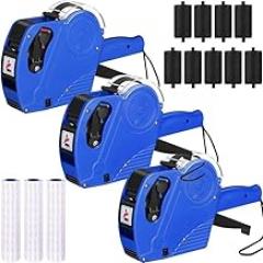Aboiled 3-8 Digits Price Tagging Machine with 30 Rolls Labels & 9 Ink Rollers - Blue, Perfect Retail Business Use