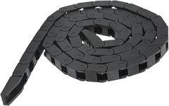 7 X 7mm 1 Meter Black Plastic Cable Wire Carrier Drag Chain, Nylon Pa66 Wire Carrier Drag Chain with End Connector for Electronic Equipment, Robot, Automation Warehous