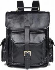 Genuine leather travel backpack men's business leisure oil wax computer bag trend