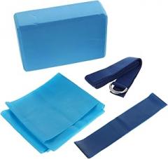 Milisten 4-Piece Yoga Fitness Set Yoga Blocks Resistance Band Stretch Strap and Pull Band for Women Non-Slip Sturdy for Home Workouts and Stretching